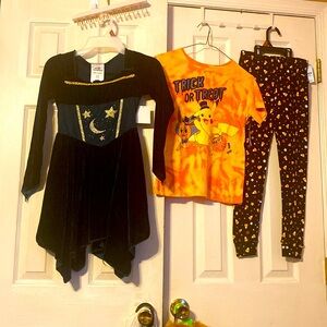 Way To Celebrate Halloween girls spellbound wizard witch dress; Pokémon shirt